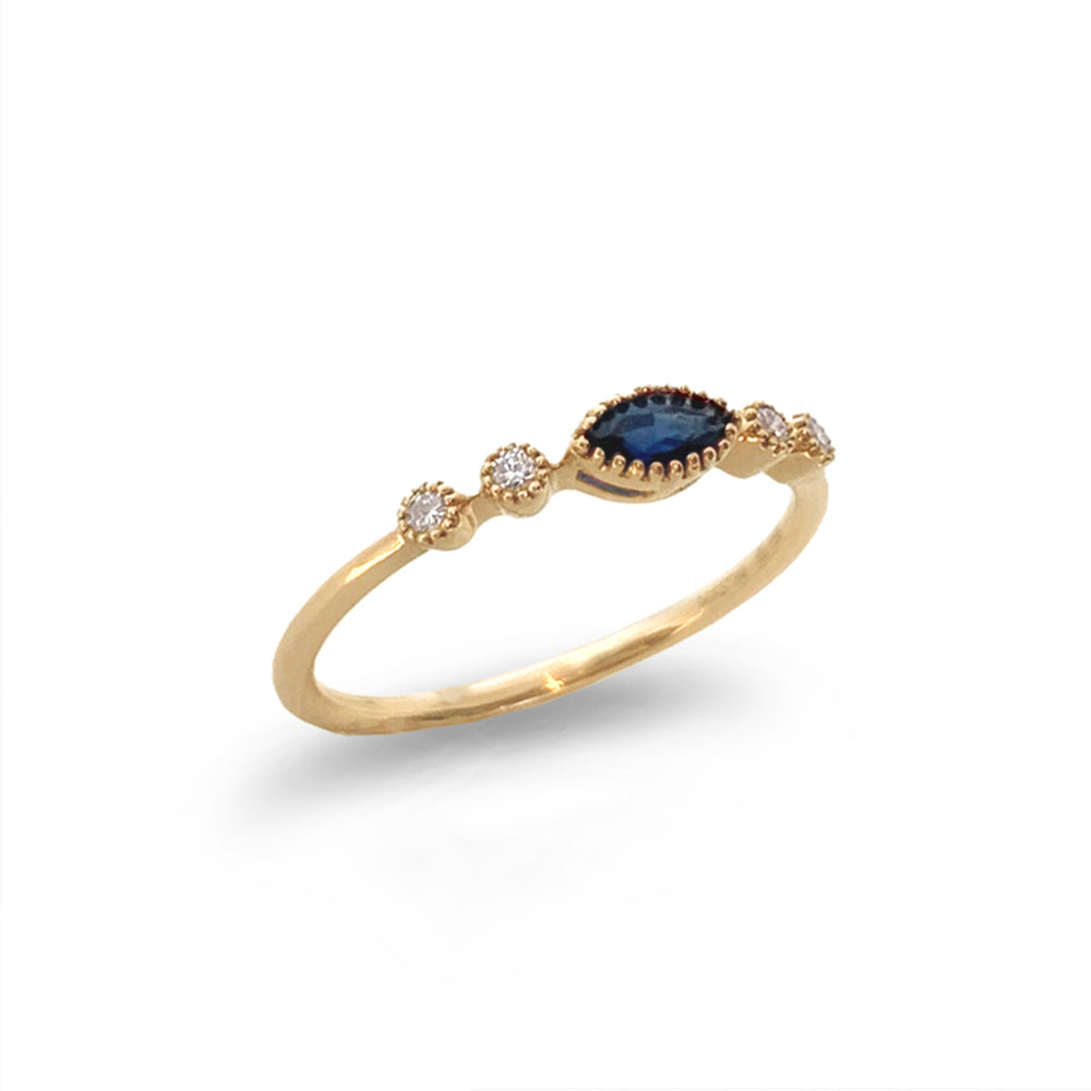 14K Marquise Sapphire & Diamond Stack Ring MR45620S