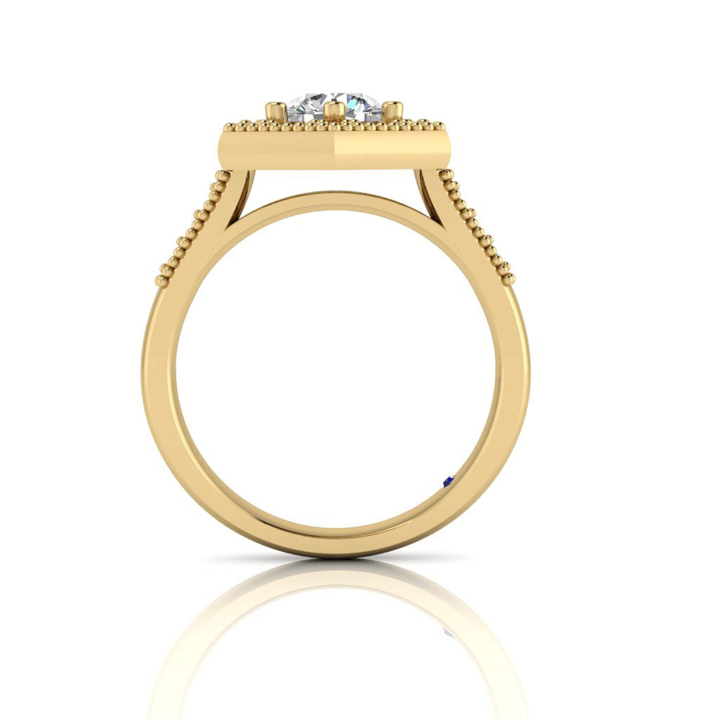 14k Gold Art Deco Baguette Semi Mount Ring MR4658