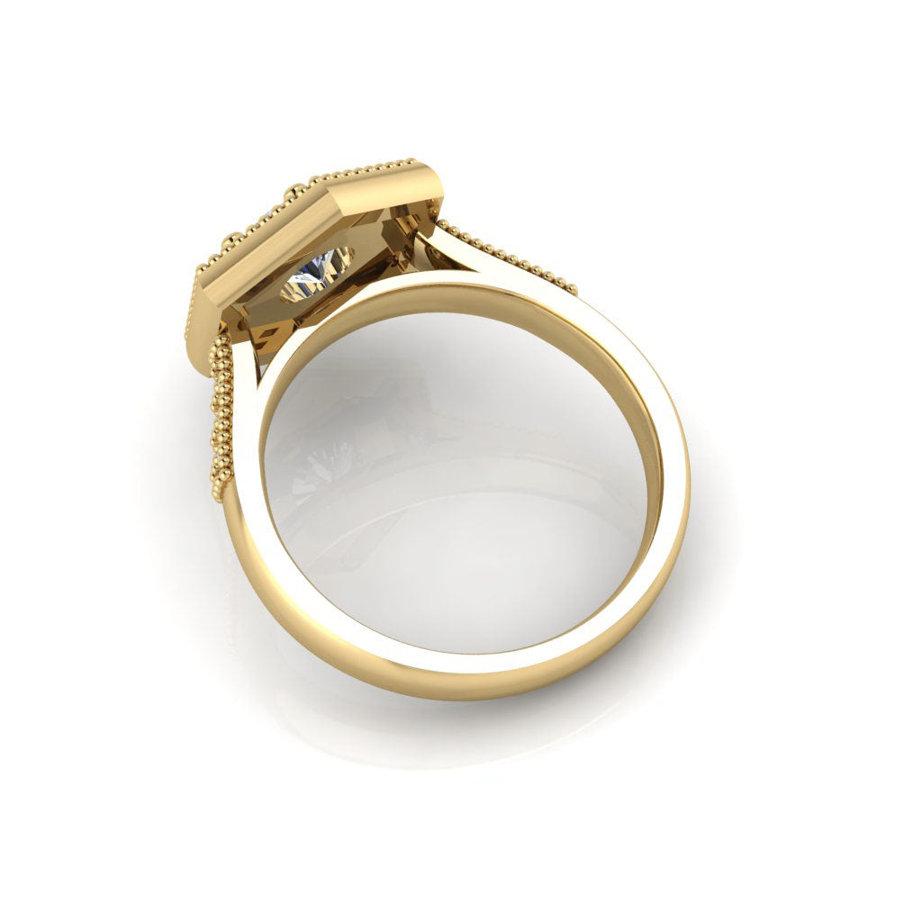 14k Gold Art Deco Baguette Semi Mount Ring MR4658