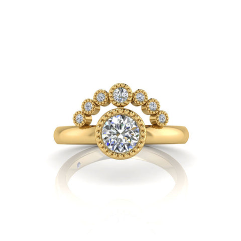 14k Gold Art Deco Emerald Cut Diamond Semi Mount Ring MR4660