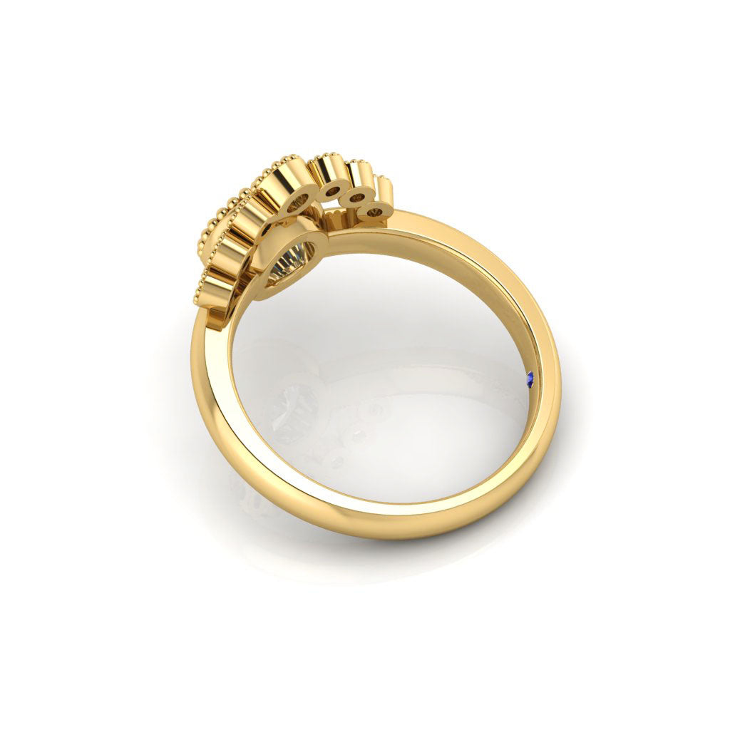 14k Gold Art Deco Bezel Diamond Semi Mount Ring MR4661