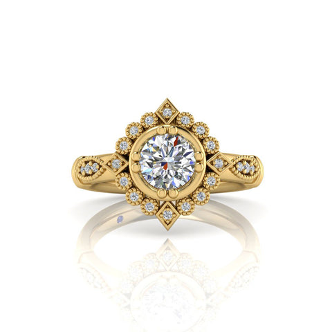 Aliança de casamento de diamante delicado ouro 14k MR31593W