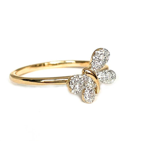 Aliança de casamento de diamante delicado ouro 14k MR31593W