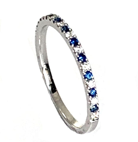 14k gold 1/2 eternity sapphire fashion stack ring MR4862BS