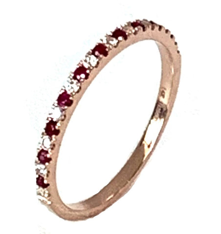 14k gold 1/2 eternity ruby fashion stack ring MR4862R