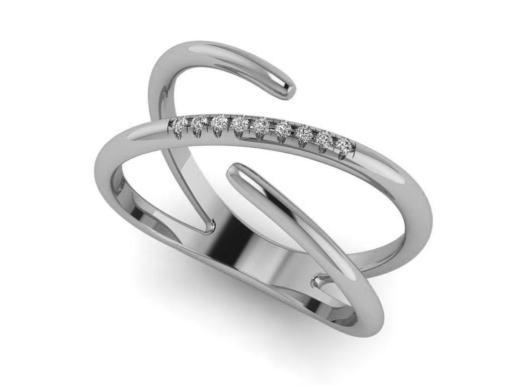 14k gold diamond fashion stack ring MR4886