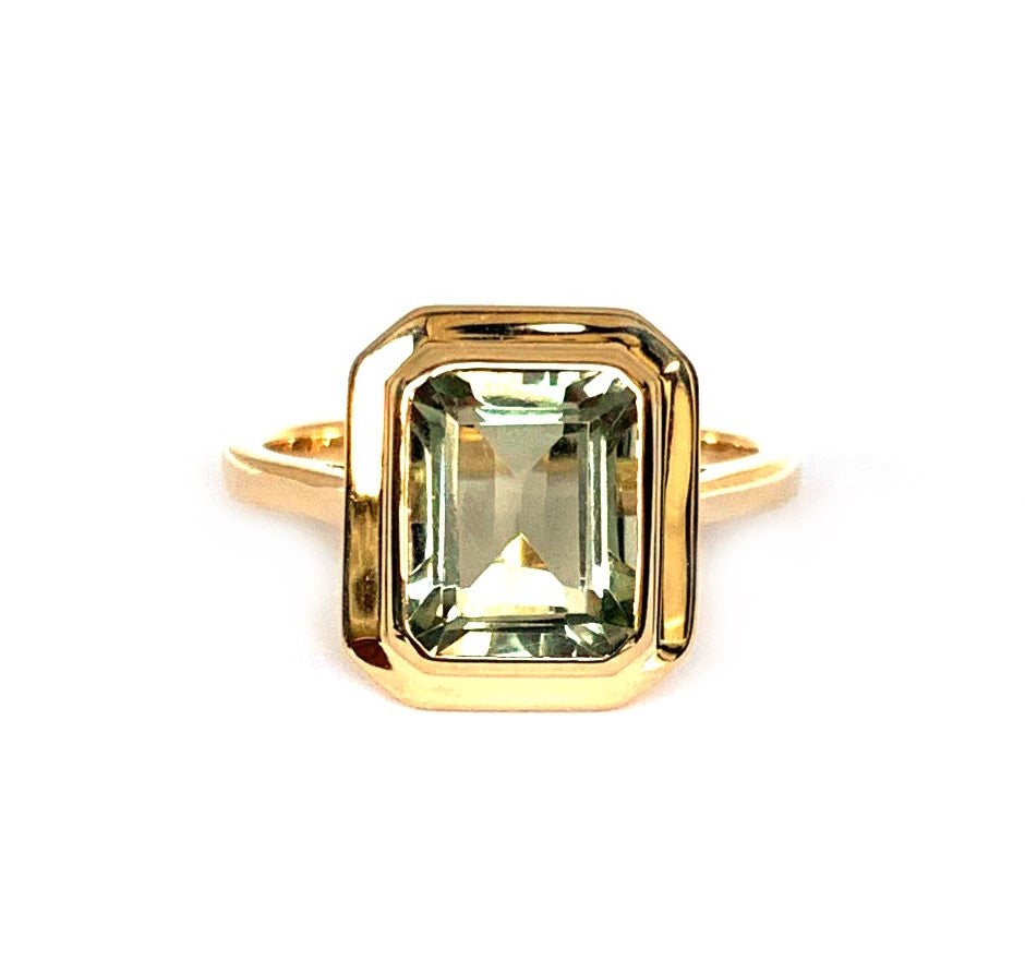 14k gold emerald cut green amethyst pendant MP3478GAM