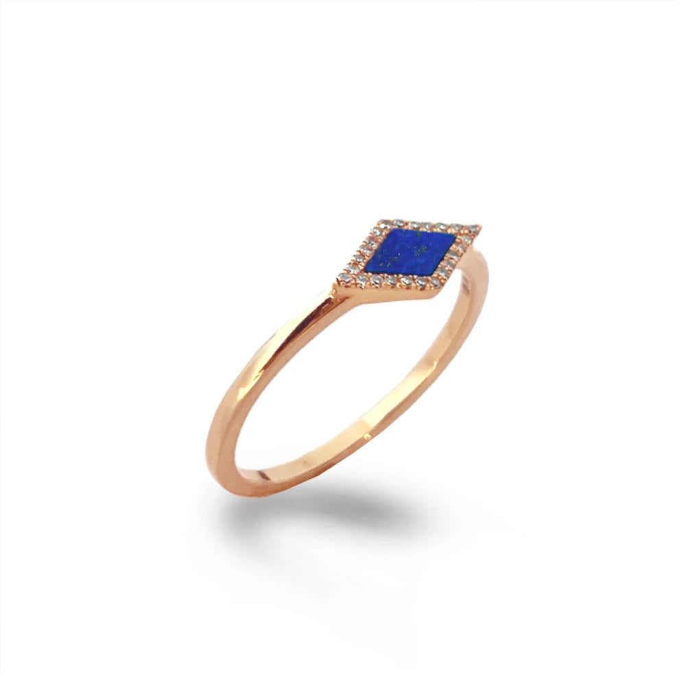 14K Marquise Lapis & Diamond Stack Ring MR71675LP