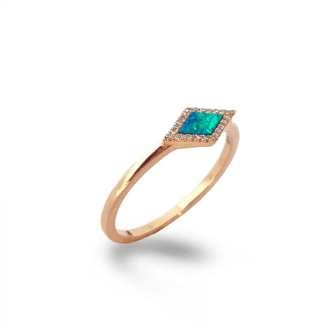 14k gold bead diamond & emerald fashion stack ring SR45042DEM