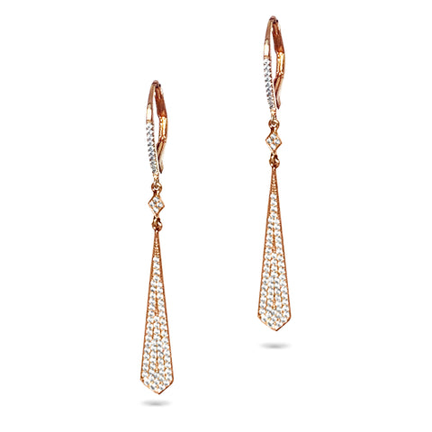14K gold baguette emerald & diamond mini hoop earrings ME2421DE