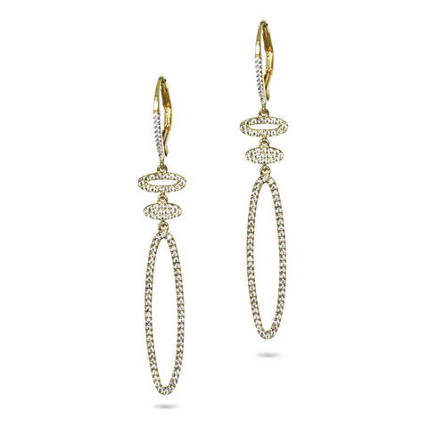 18k gold diamond butterfly fashion dangle earrings CCE1001