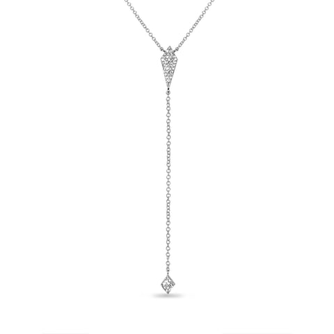 14k three disc diamond pave lariat necklace MN71438
