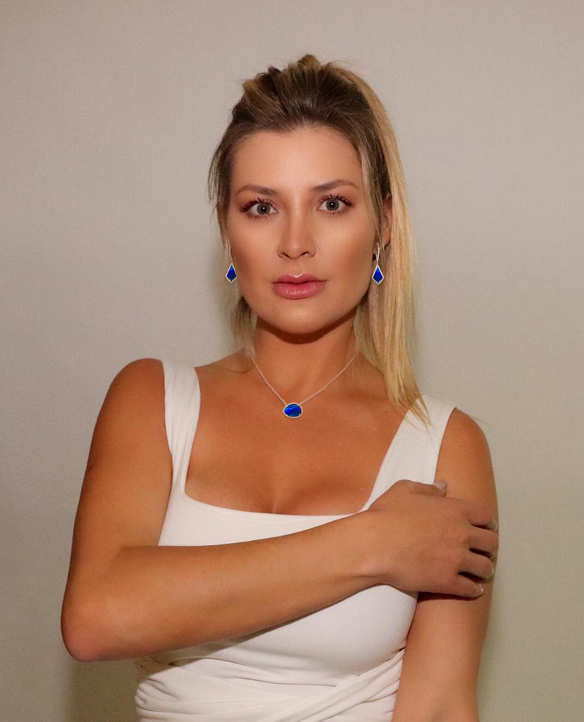 14k gold opal kite dangle earrings ME23796OP