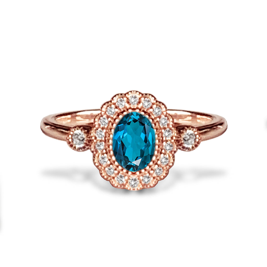 14k gold oval morganite ring MR4641