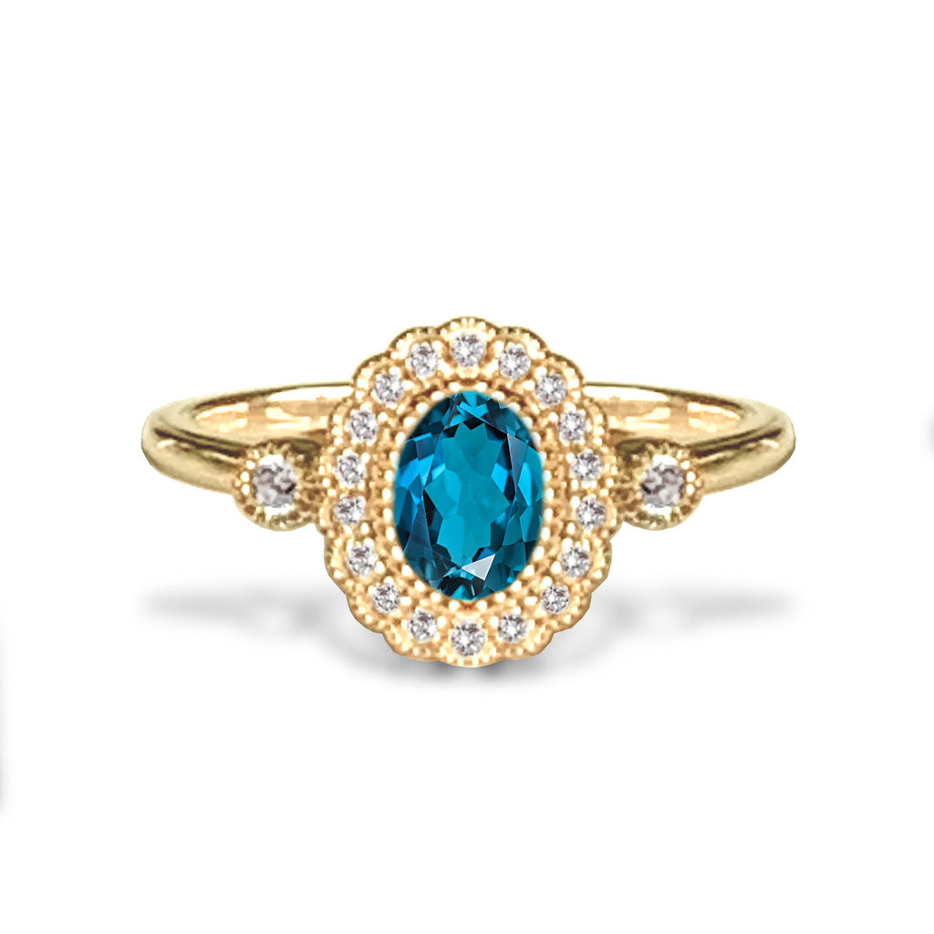 14k gold oval morganite ring MR4641