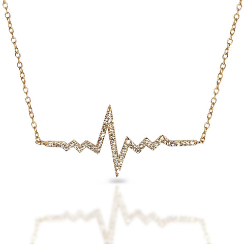 14k Heart lapis halo diamond necklace MN00056
