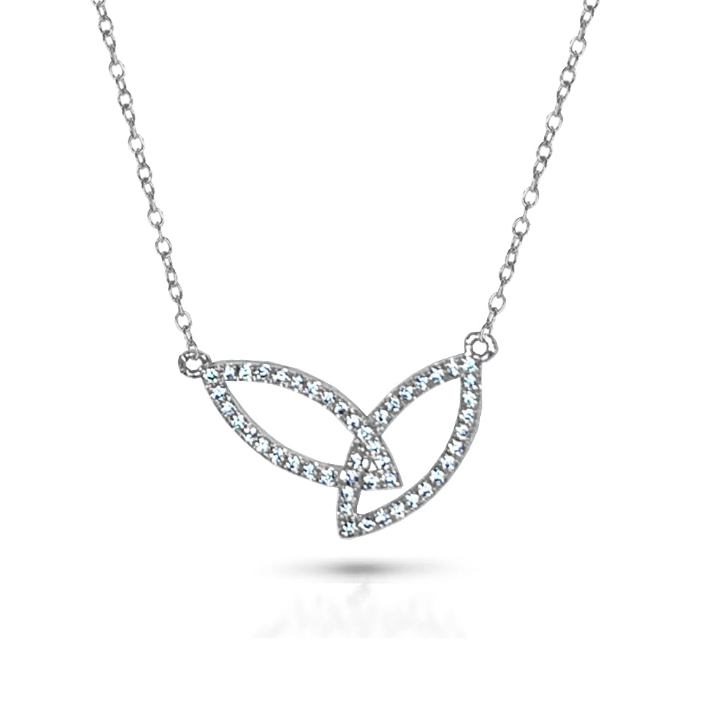 14k Interlocking open marquise diamond necklace N4059