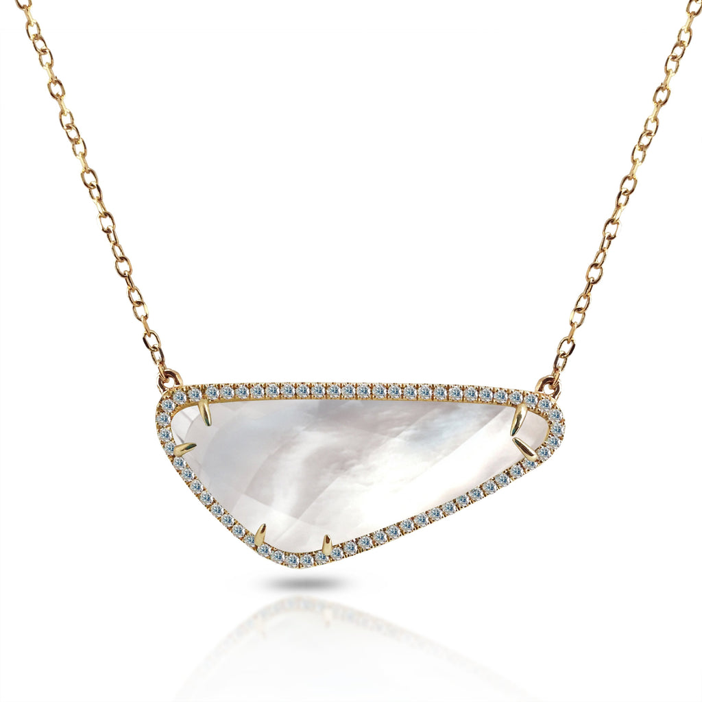 14K Irregular Shape Mother of Pearl Necklace OGP14MP