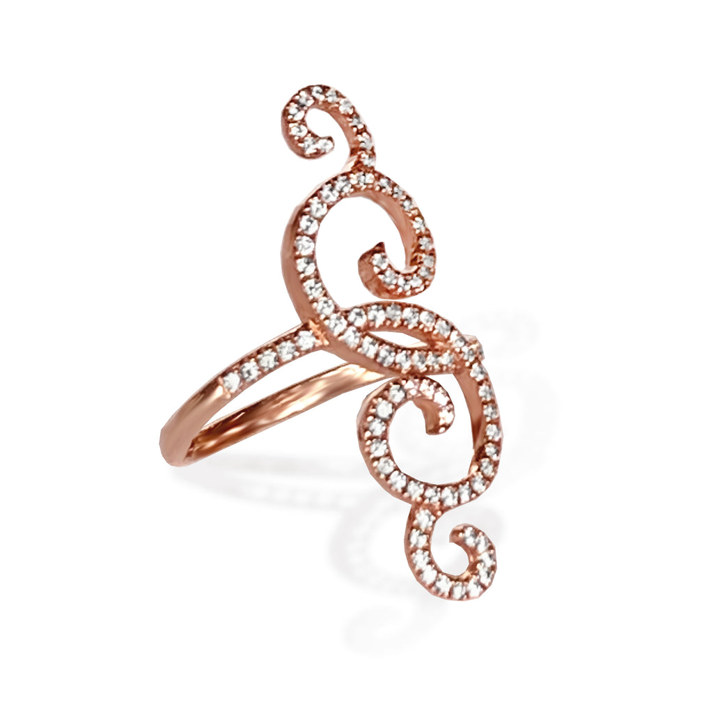 14k gold nouveau diamond fashion ring OGR12