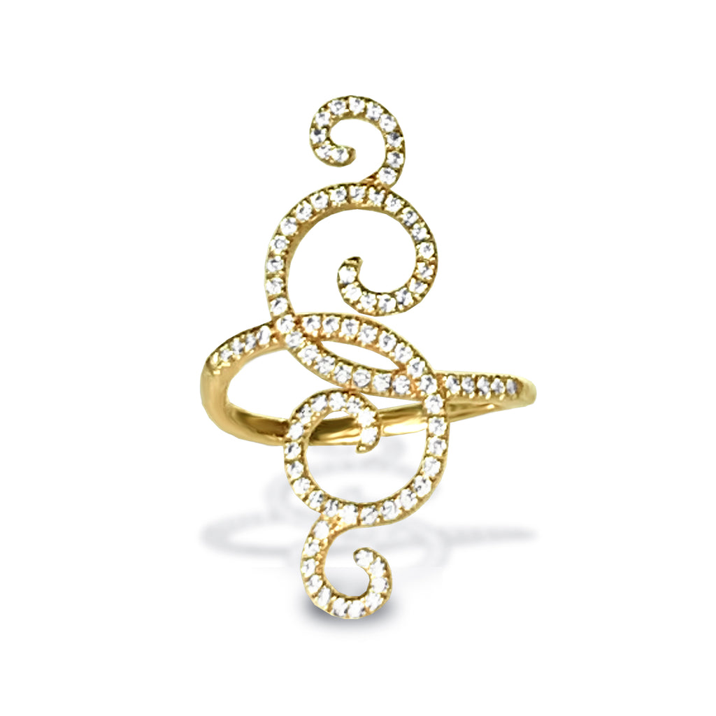 14k gold nouveau diamond fashion ring OGR12