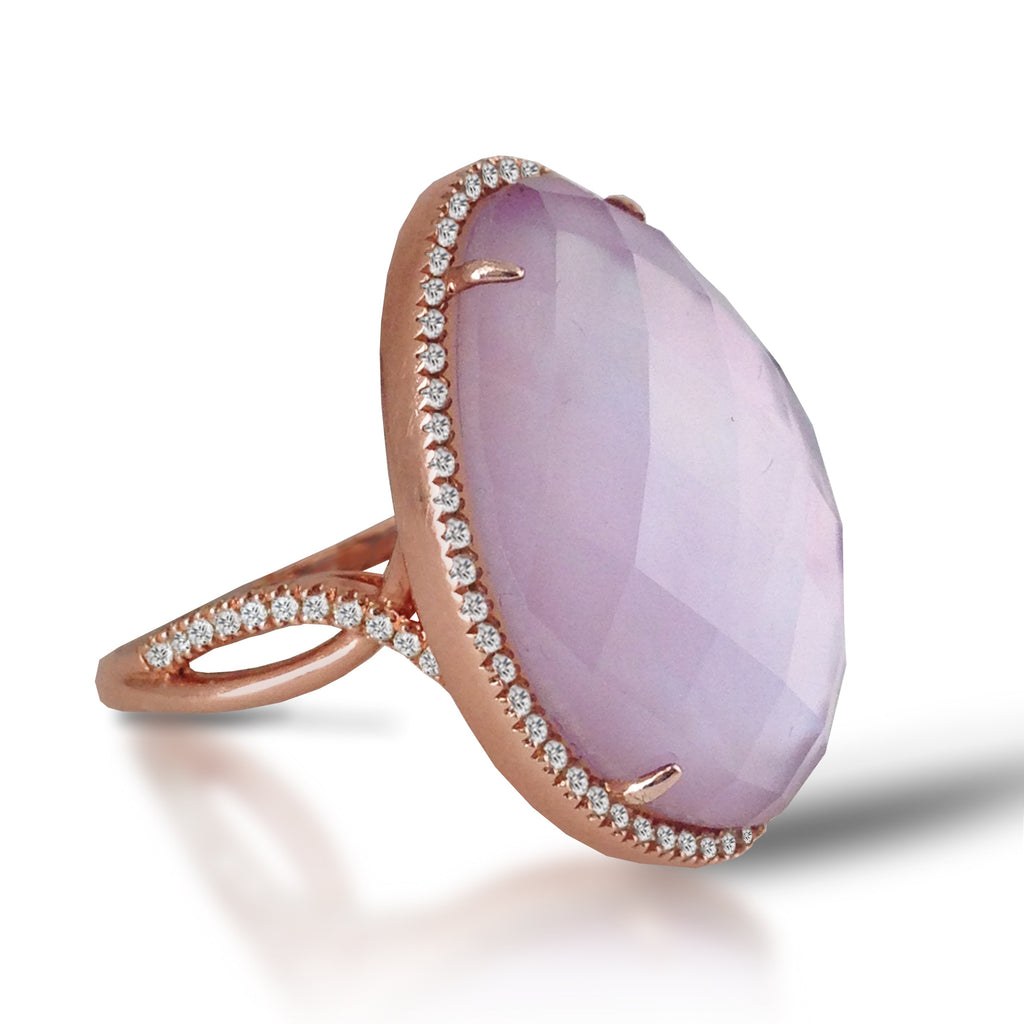 14k gold diamond amethyst doublet fashion ring OGR16AMP