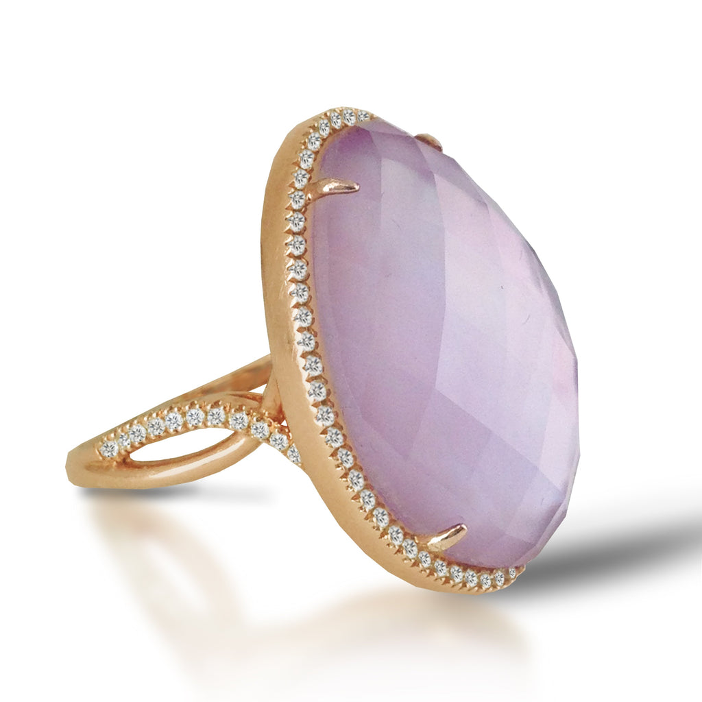 14k gold diamond amethyst doublet fashion ring OGR16AMP