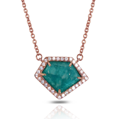 14K Oval Sapphire & Diamonds Necklace P3956DS