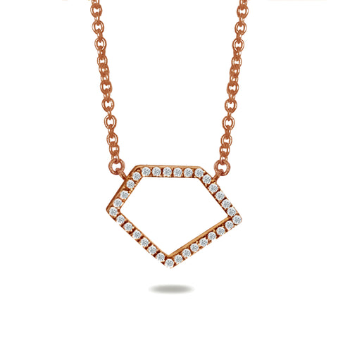 14k gold three trillion diamond pave discs lariat necklace MN71437