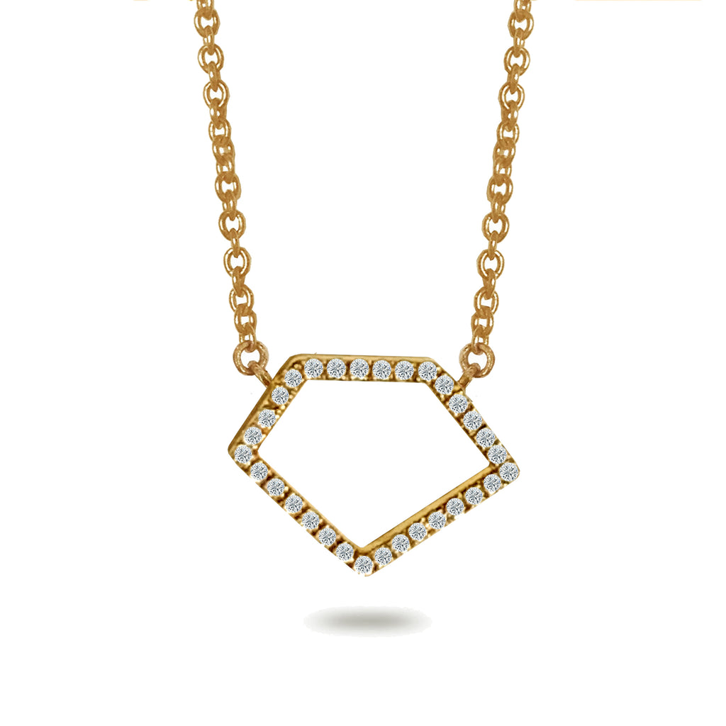 14k octagon diamond pave necklace ON2D
