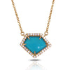 14K Polygon Turquoise Diamond Necklace ON2TRQ