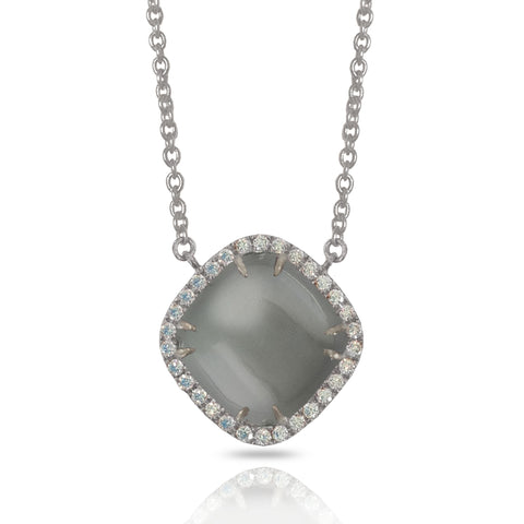14K Oval Sapphire & Diamonds Necklace P3956DS