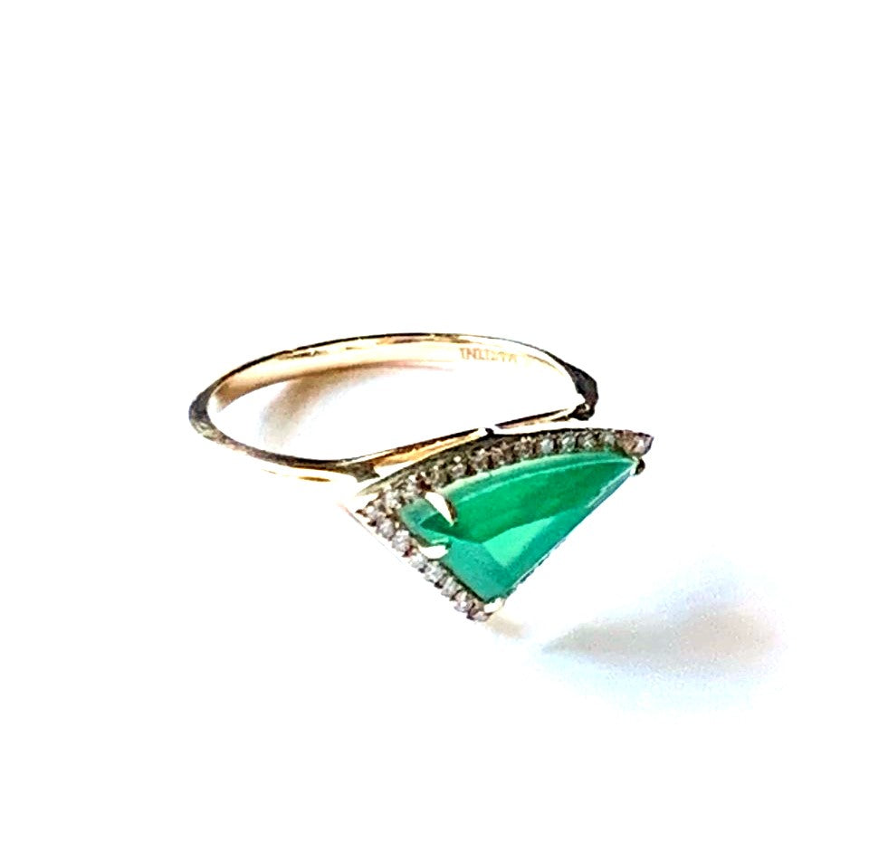 14k gold emerald doublet fashion ring OR1DBE