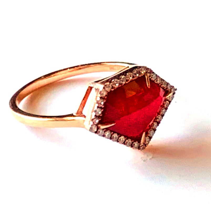 14k gold ruby doublet fashion ring OR2DBR