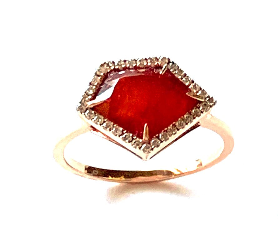 14k gold ruby doublet fashion ring OR2DBR