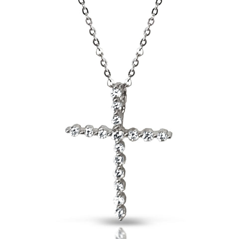 14K Petite Diamond Cross Pendant P22390