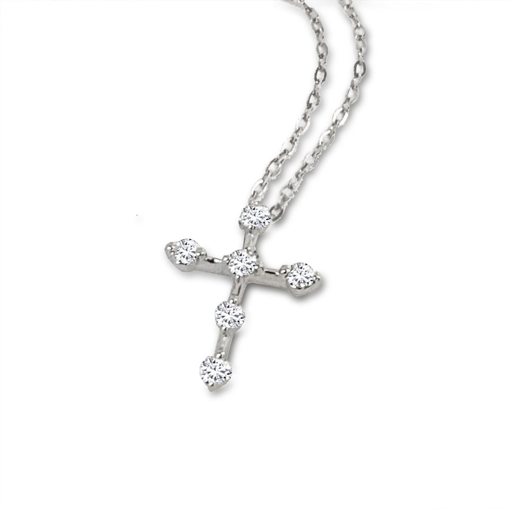 14K Gold Diamond Cross Pendant P23821