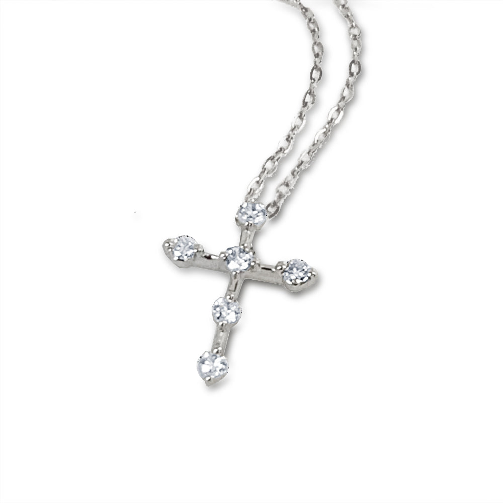 14K Gold Diamond Cross Pendant P23821