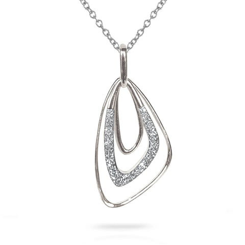 14K Half Hoop Diamond Wire Dangle Earrings E695