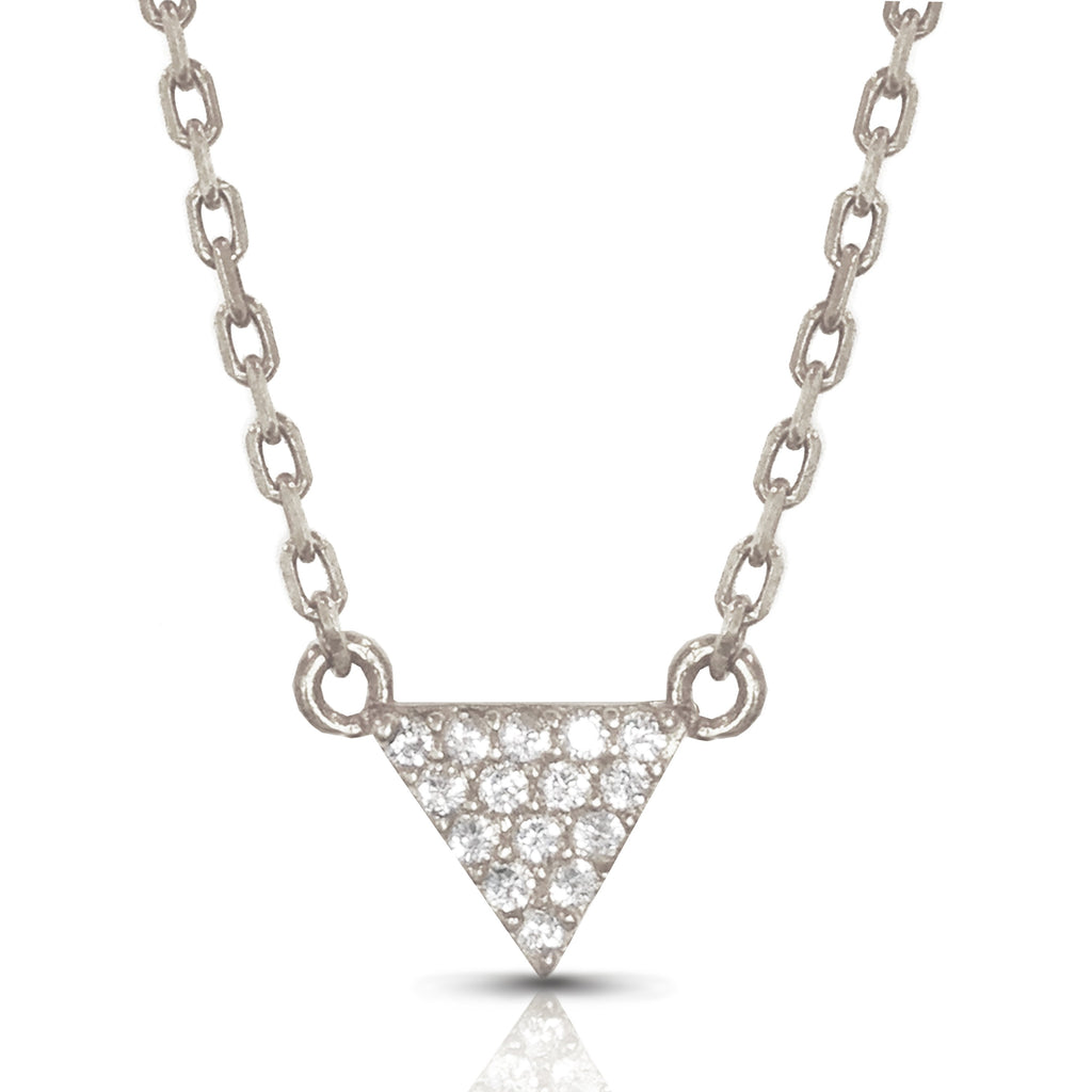 14K Triangle Pave Diamond Necklace P940