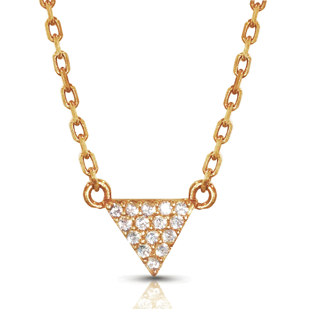 14K Triangle Pave Diamond Necklace P940