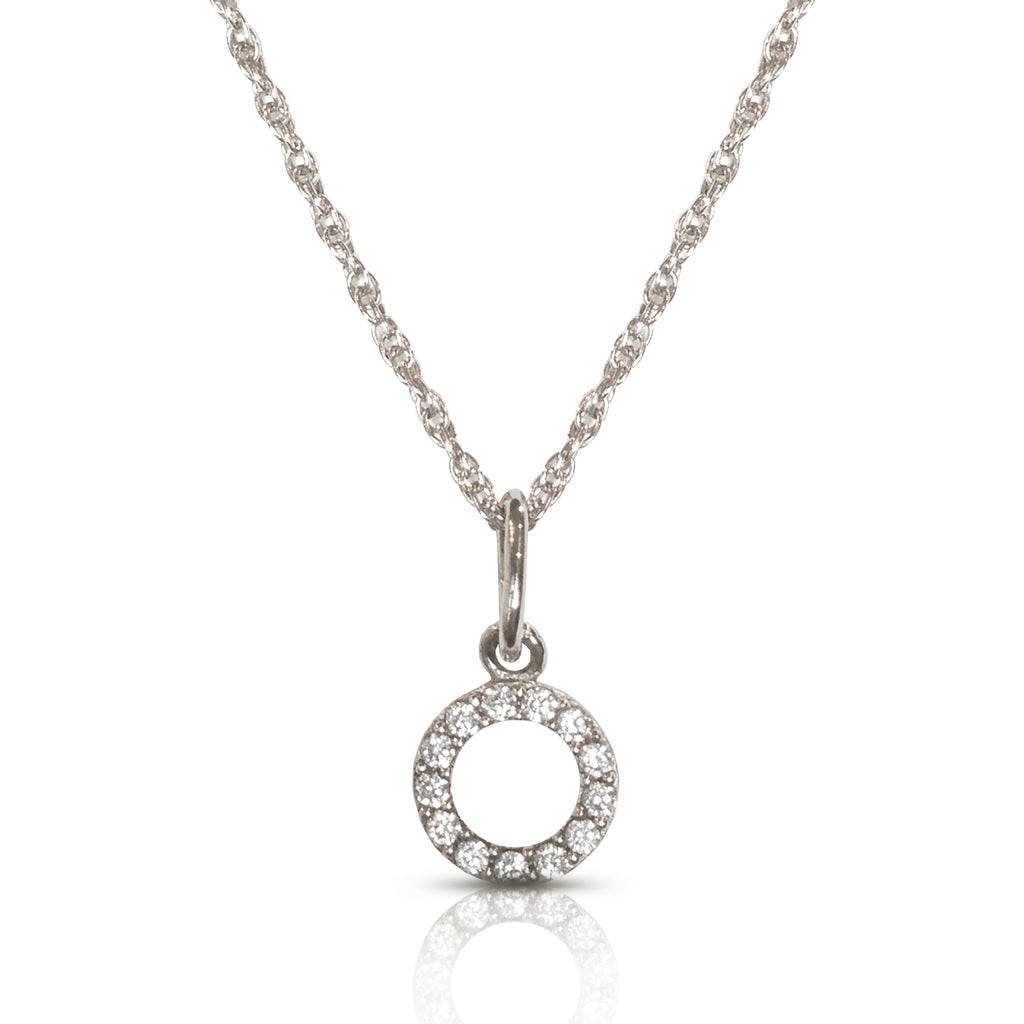 14K Tiny Circle Diamond Pendant P943