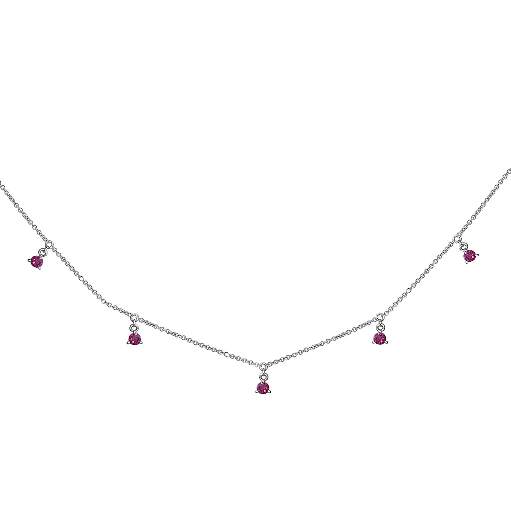 14k Hanging RUBY station necklace MN44917R
