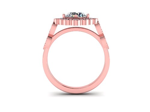 14k gold art deco white topaz engagement ring MR4559