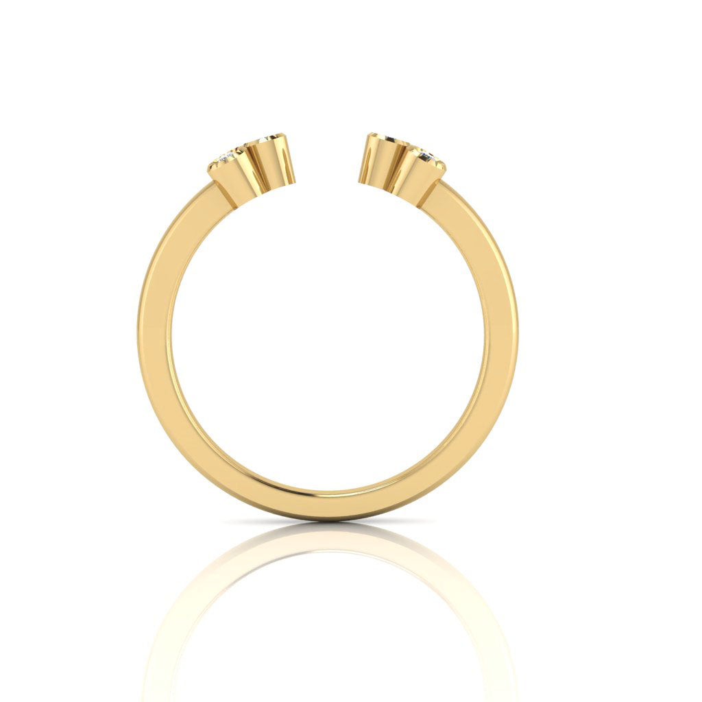 14k gold diamond fashion open 3 stone stack ring MR4891