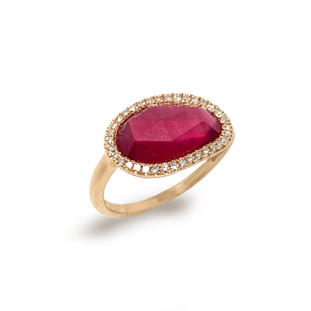 14K Ruby Trillion Doublet Fashion Ring R6308DR