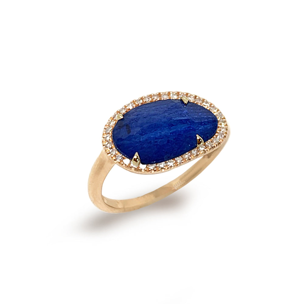 14K Trillion Sapphire Doublet Fashion Ring R6308DS