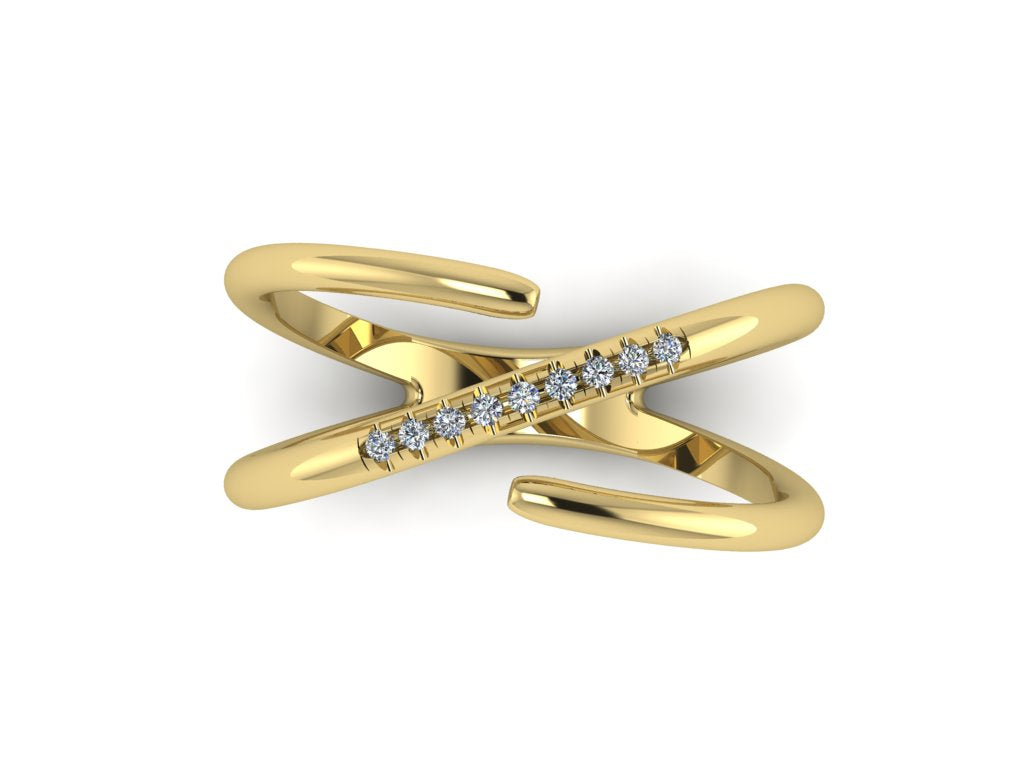 14k gold diamond fashion stack ring MR4886