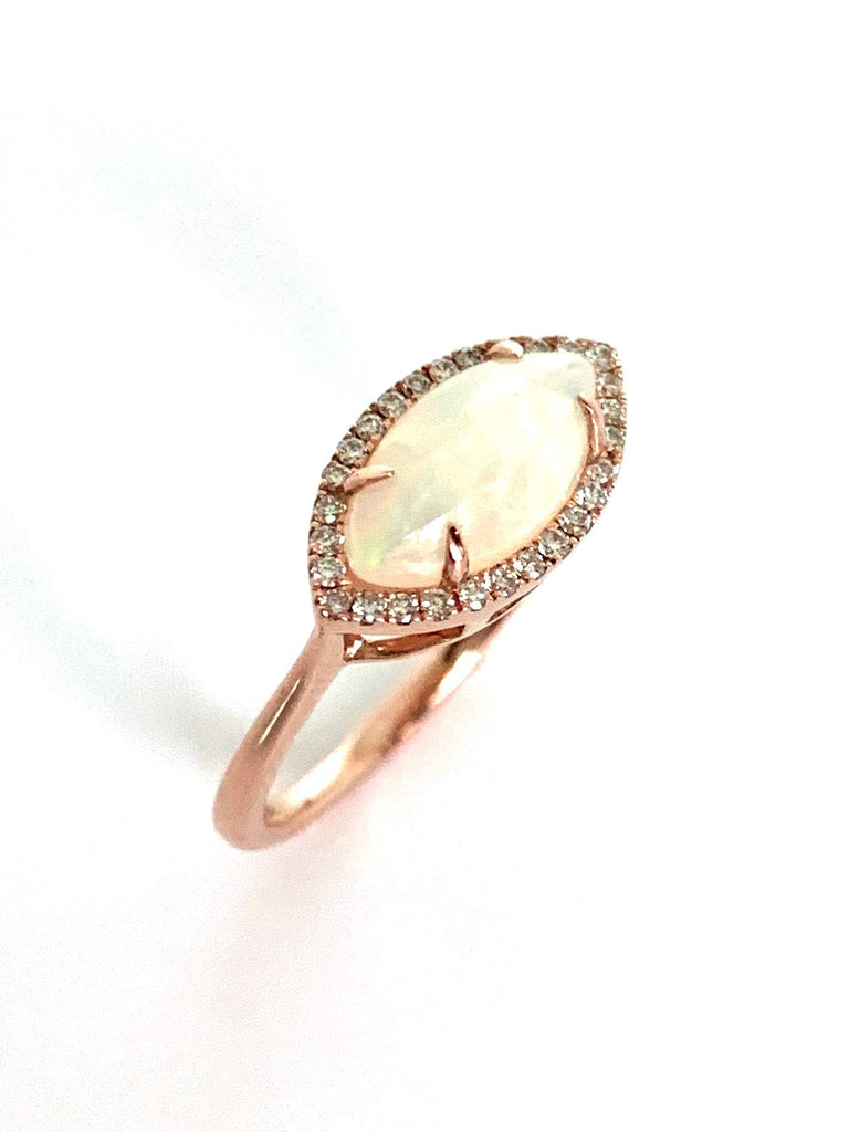 14k gold Ethiopian opal fashion ring MR4892