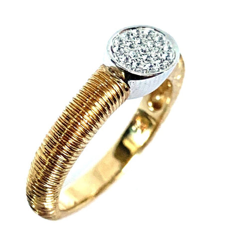14k gold beaded emerald fashion stack ring SR38281E