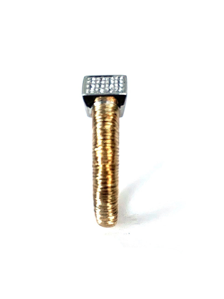 14K Brushed Gold Diamond Fashion Stack Ring SCR-1005